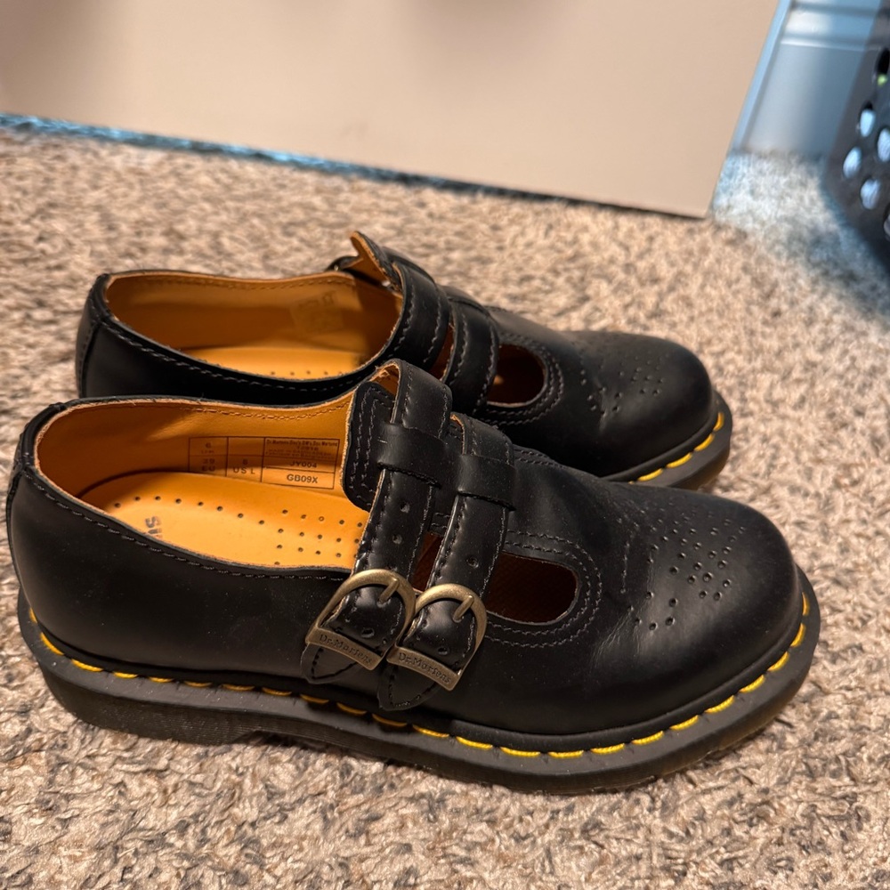 Dr. Martens Black Leather Mary Jane Shoes